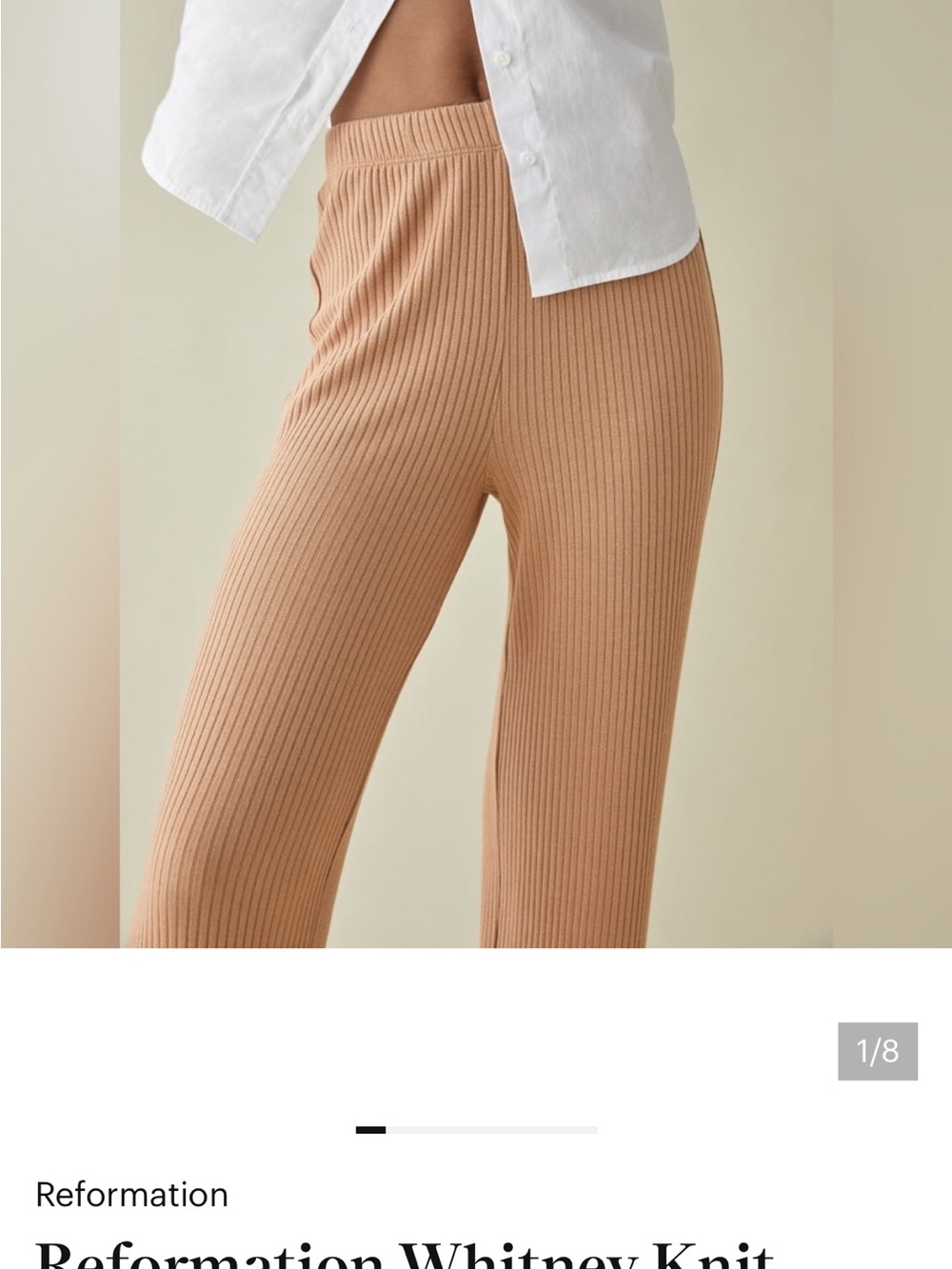 Reformation Ribbed Wide-Leg Pants - Picture 3 of 5